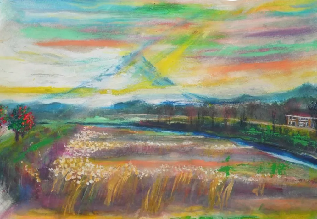 入間川の富士山の作品画像